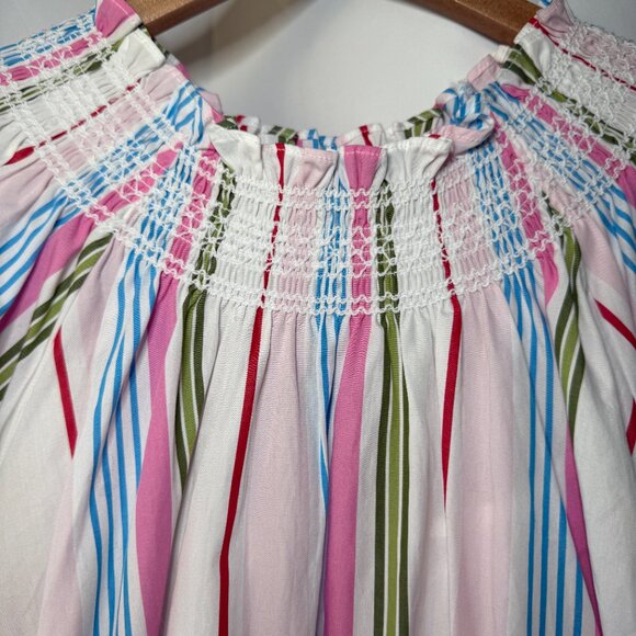NWOT Hill House The Genevieve Nap Dress Size Medium Rainbow Stripe Cotton Medium - Picture 4 of 15